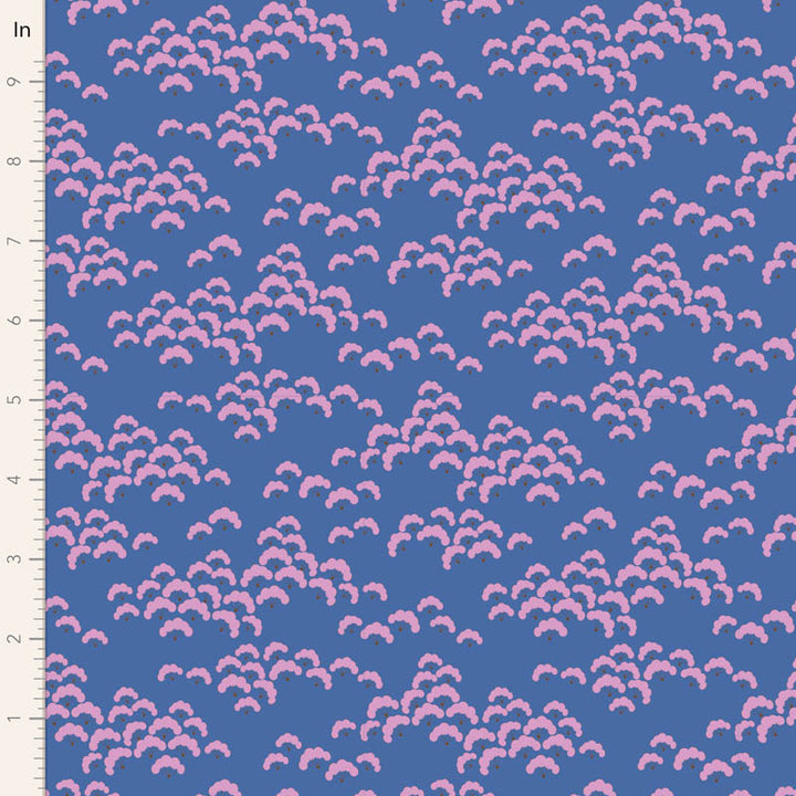 Tilda Bloomsville fabrics by the Fat quarter - cotton quilting fabric. Blueberry/Dove