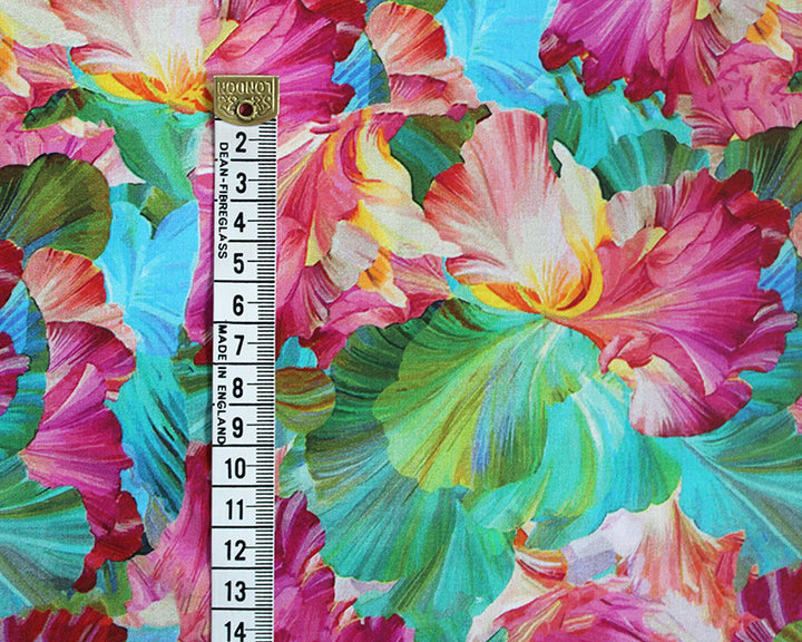 Little Johnny Floral Viscose Challis Floral dressmaking fabric. Per 1/2m