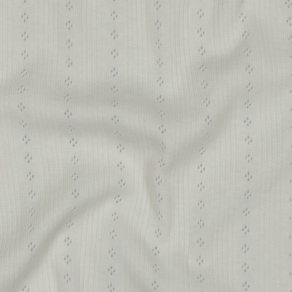 Diamond openwork/ Pointelle & Rib 100% cotton jersey knit fabric x 1/2 m