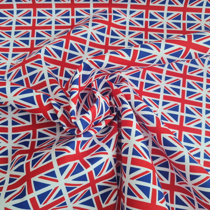 Union Jack UK Flag 100% Cotton Poplin Fabric 45" wide x half metre