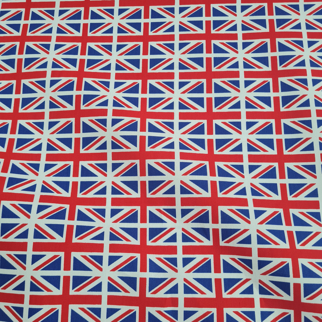 Union Jack UK Flag 100% Cotton Poplin Fabric 45" wide x half metre