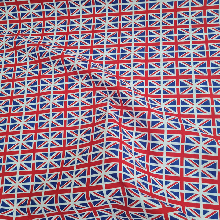 Union Jack UK Flag 100% Cotton Poplin Fabric 45" wide x half metre