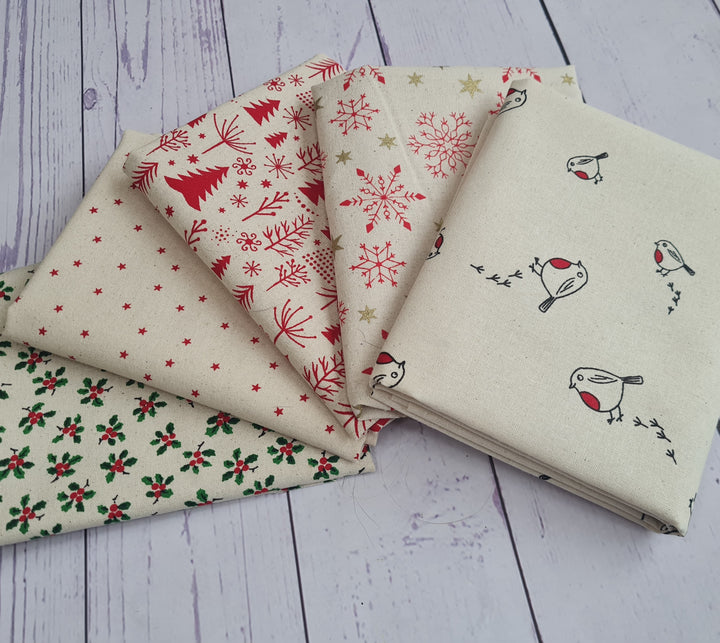 Scandi Christmas fat quarter bundle/ by the half metre quilting / craft cotton Fabrics.