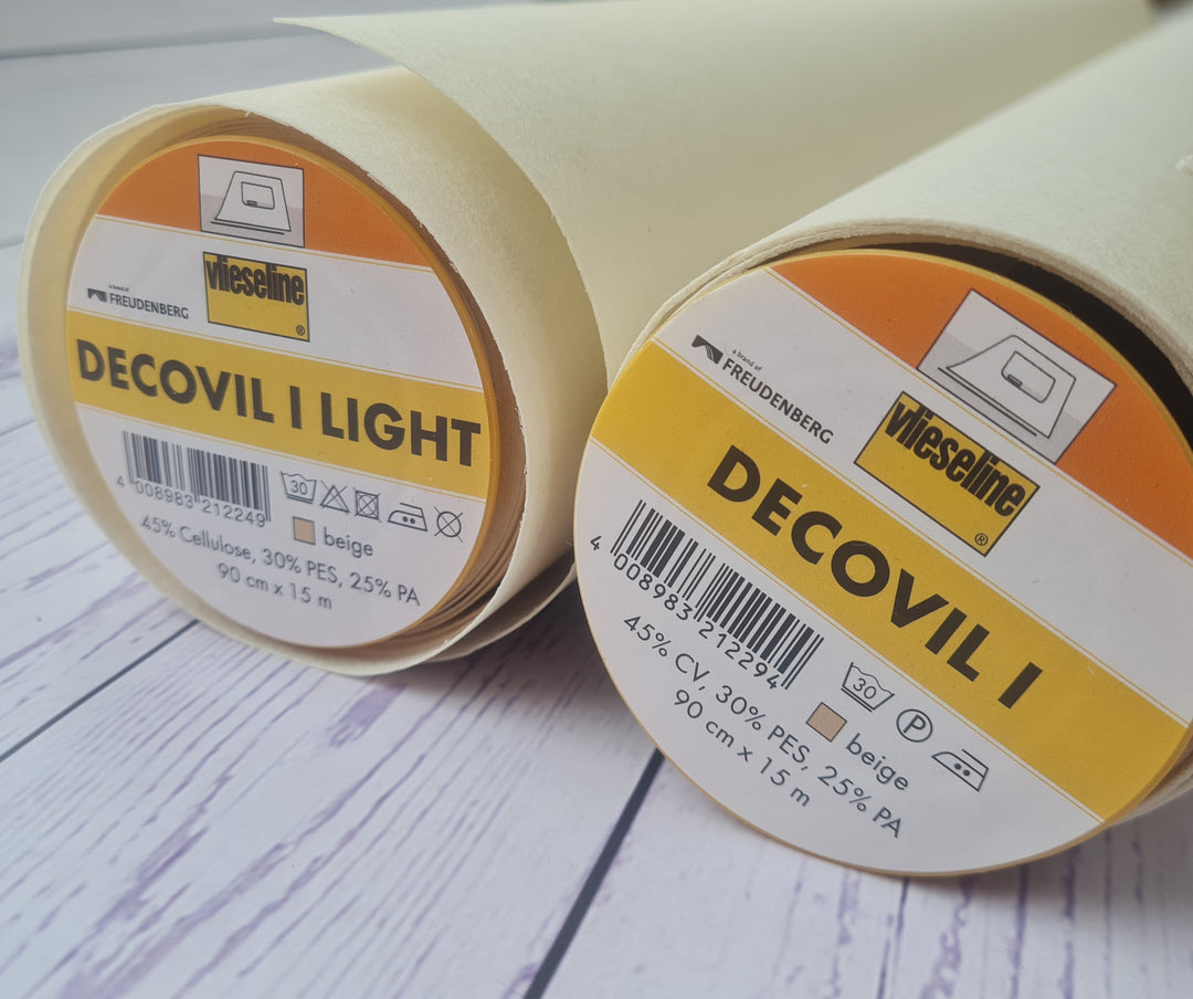 Decovil 1 and Decovil light: Fusible Interfacing/Interlining heavy Vilene. Beige. By the 1/4 m