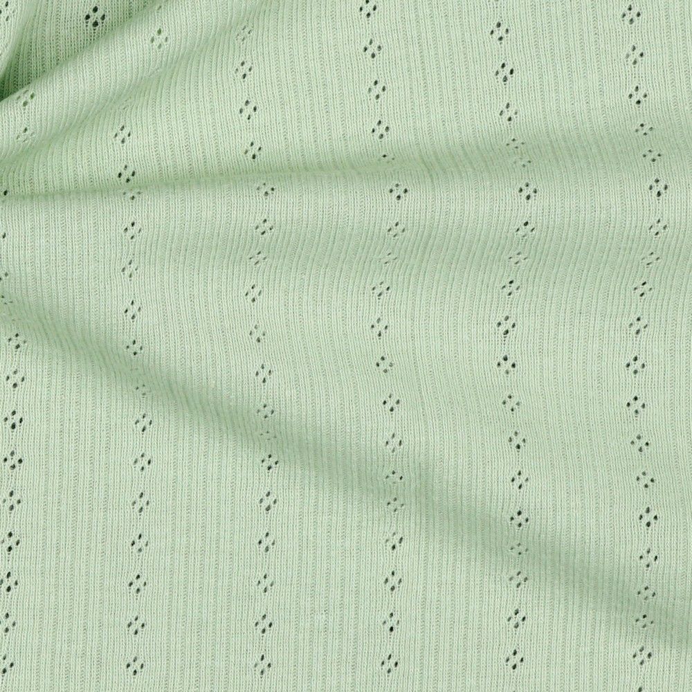 Diamond openwork/ Pointelle & Rib 100% cotton jersey knit fabric x 1/2 m