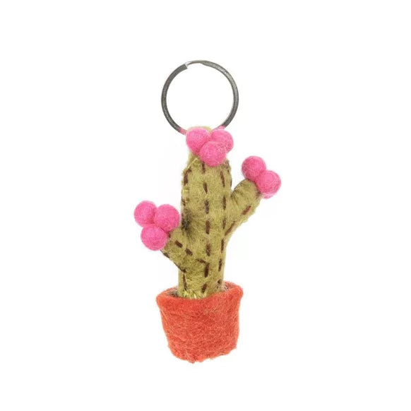 Fair Trade Handcrafted/ Handmade needle felted decoration/ keyring: monsters and cactus