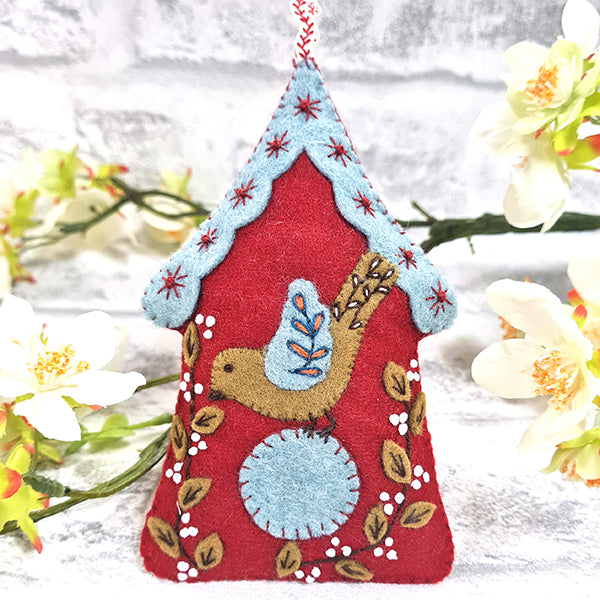 Folk Birdhouse Wool Mix Felt mini craft kit, Corinne Lapierre, UK.