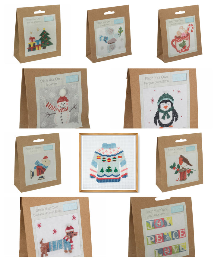 Trimits Make Your Own Cross Stitch Wall Christmas decoration craft kit. Stocking filler.