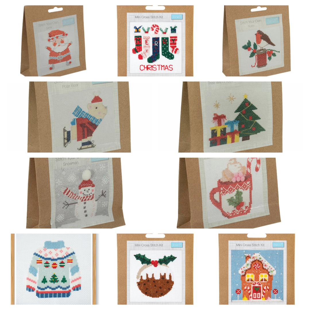 Trimits Make Your Own Cross Stitch Wall Christmas decoration craft kit. Stocking filler.