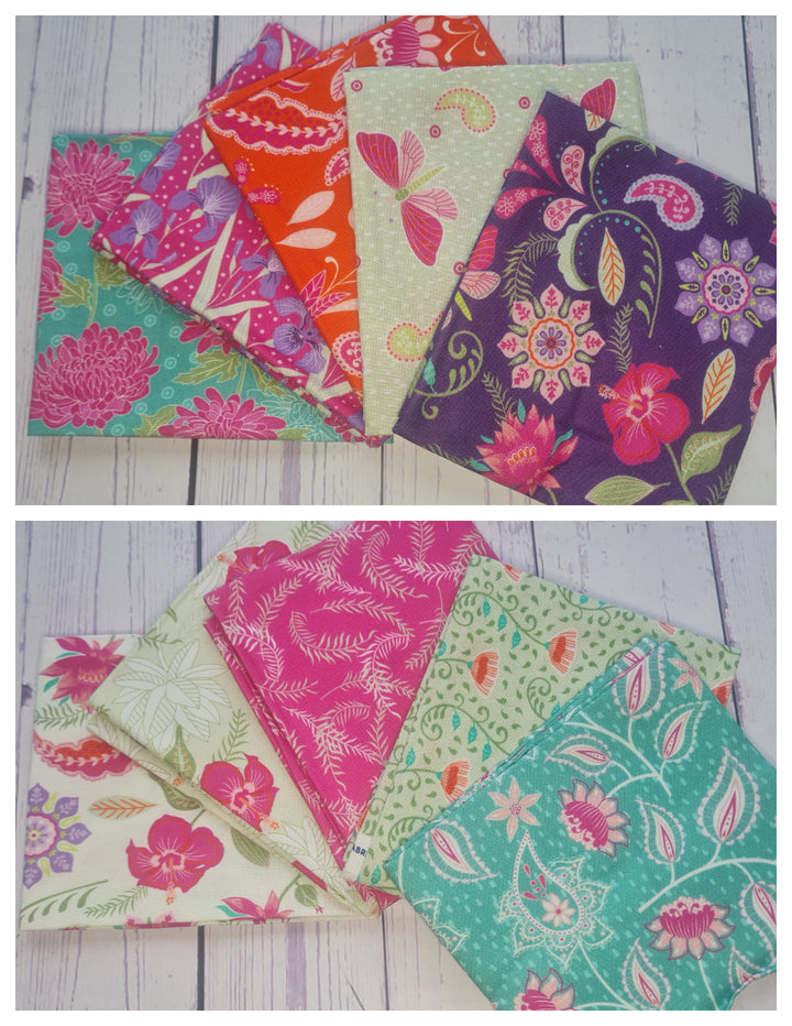 Bohemian Summer – Organic Cotton 5 Fat Quarter Floral Fabric Bundle