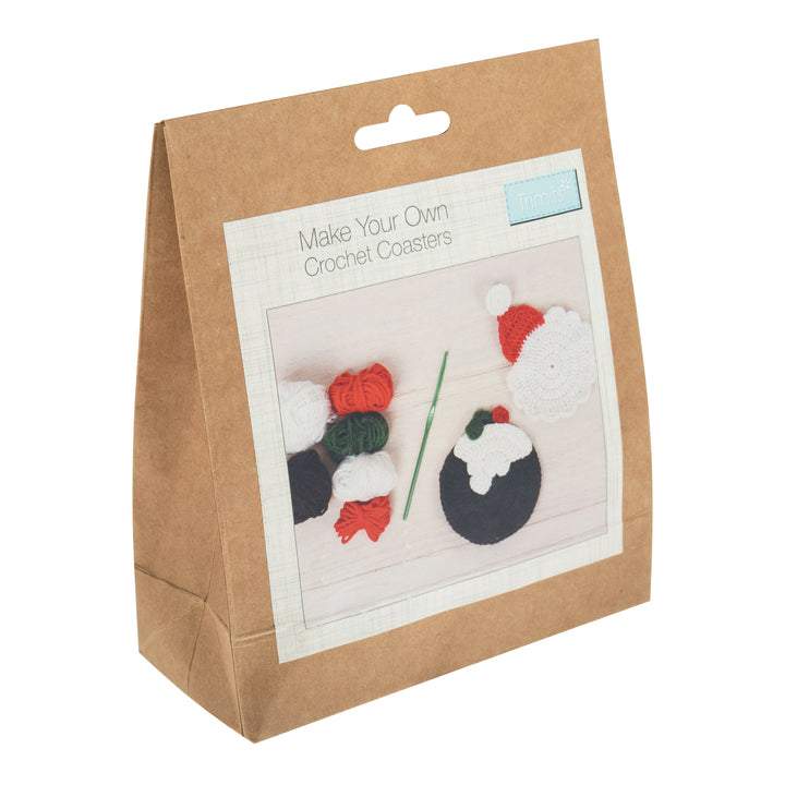 Trimits Crochet Your Own Coasters: Christmas: 2 Piece craft kit