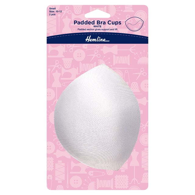 Pair Padded Bra Cups white/skin small, medium and large. Dressmaking and sewing