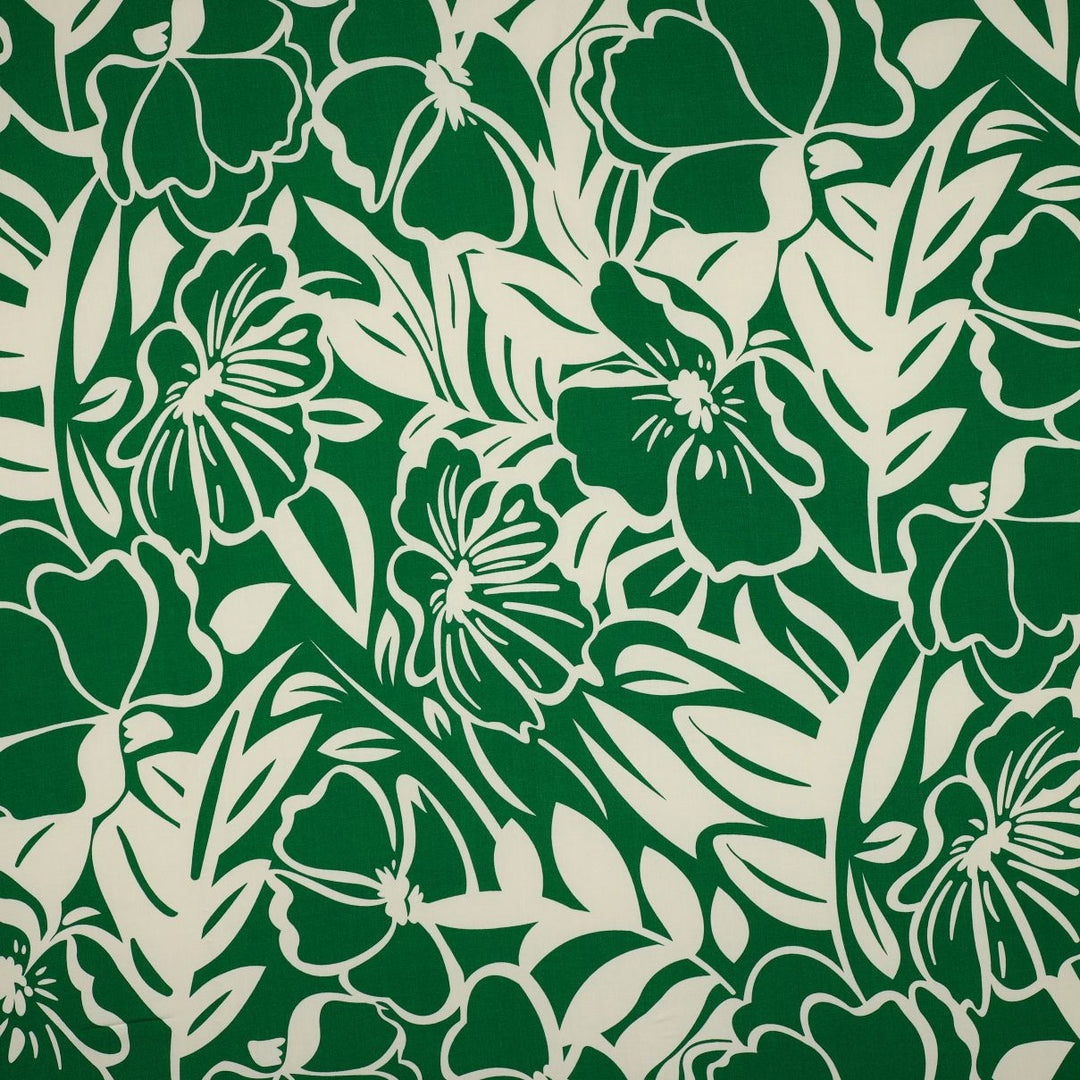 Outline / Abstract Floral Viscose Challis  dressmaking fabric. Per 1/2m