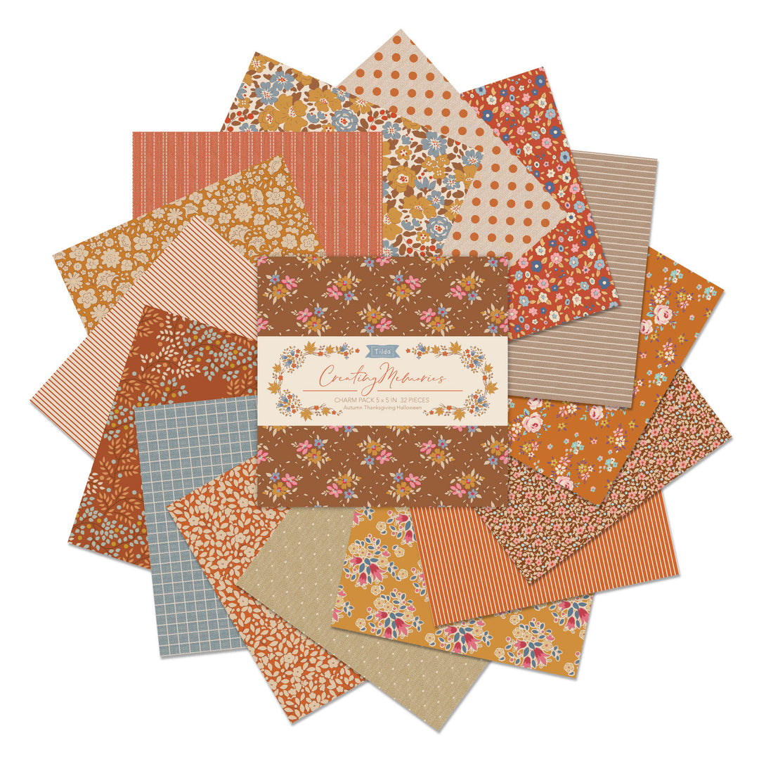 Tilda Creating Memories Charm pack 12.5 x 12.5cm: 40 cotton fabrics