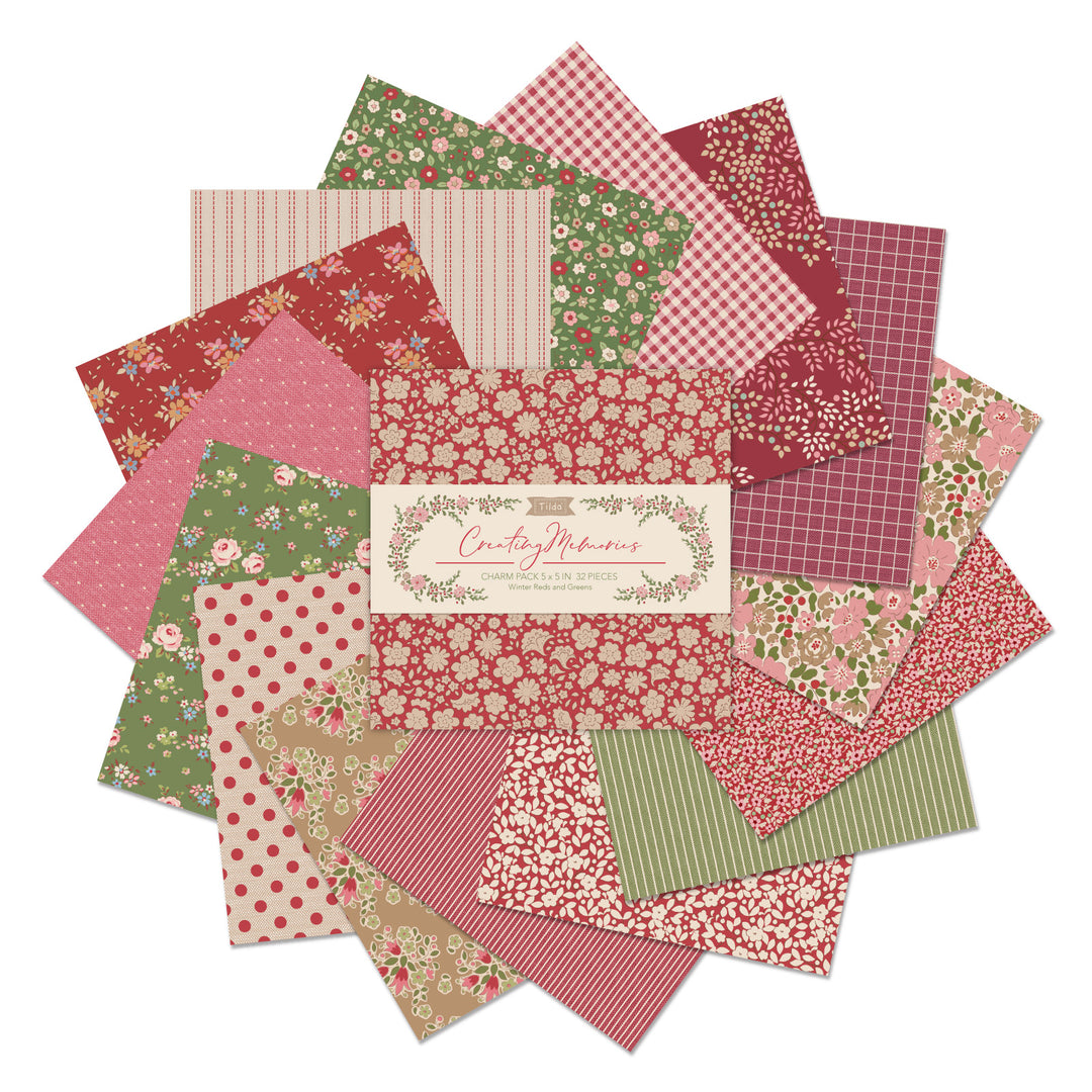 Tilda Creating Memories Charm pack 12.5 x 12.5cm: 40 cotton fabrics