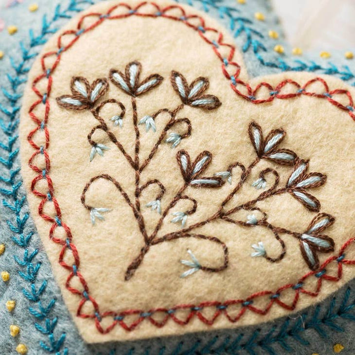 Embroidered heart felt craft kit, Corinne Lapierre, UK.