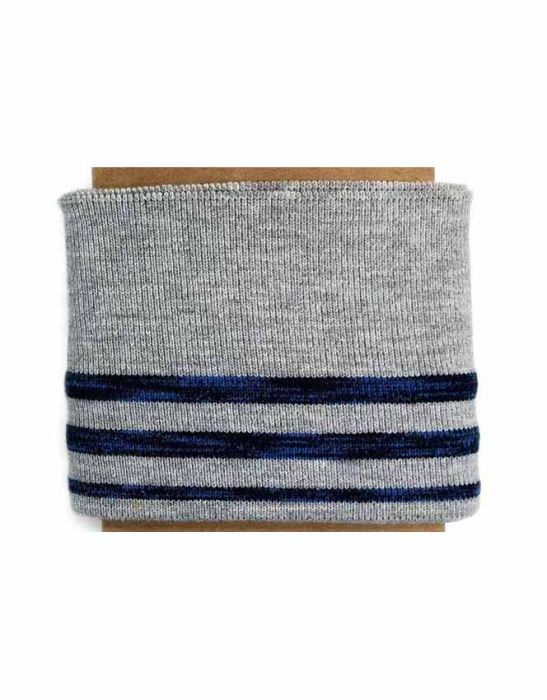 Multi Stripe Rib Knit Cuffing. Finished edge cotton Fabric: cuffs and waistbands.