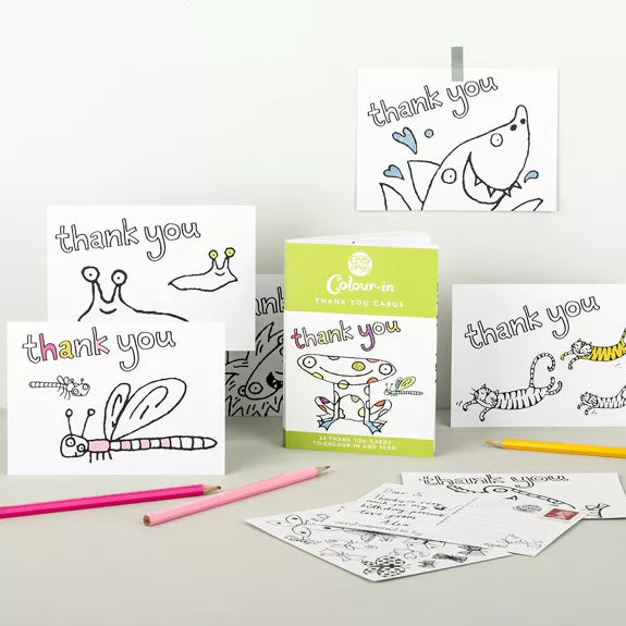 Card Book - Colouring in kids books/Thank you cards, World map or Fairies by Eggnogg