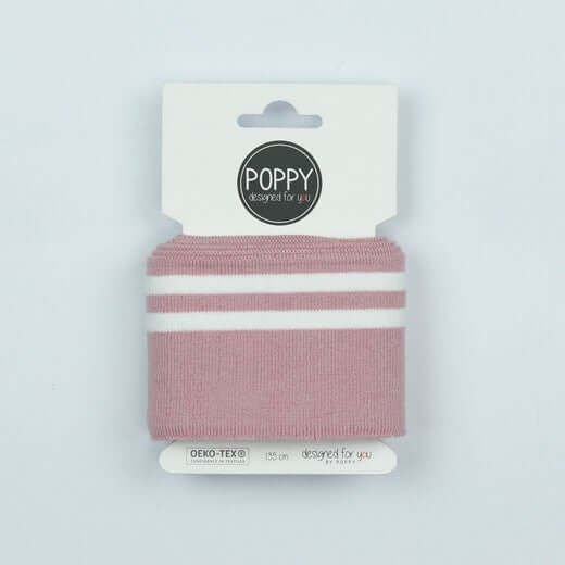 Double Stripe Cuffing By Poppy. OEKO-TEX cotton Knit Fabric: cuffs and waistbands.