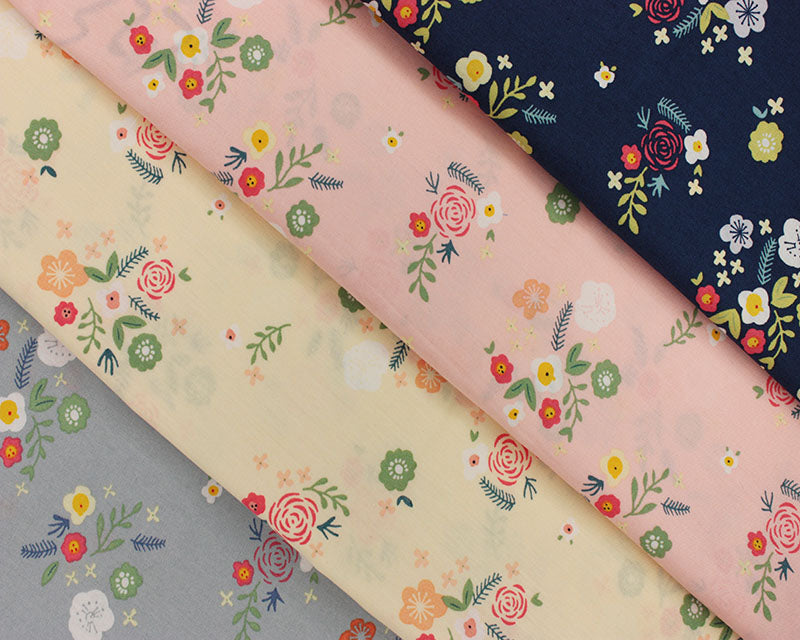 Printed Ditsy Floral Cotton Poplin dress fabric by the half metre.