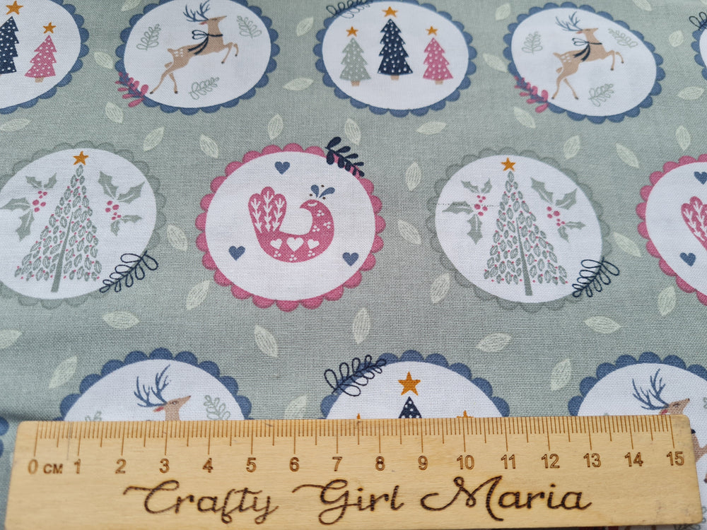 Hygge Christmas fabrics by the half metre quilting cotton Scandi fabrics.