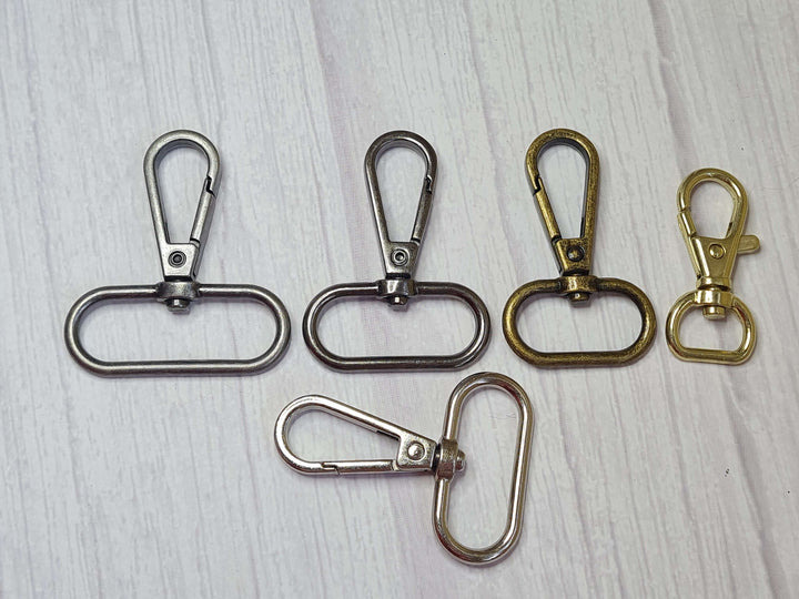 2 x metal snap hooks fastener swivel clips for bag making. 13/25/32/38 mm.