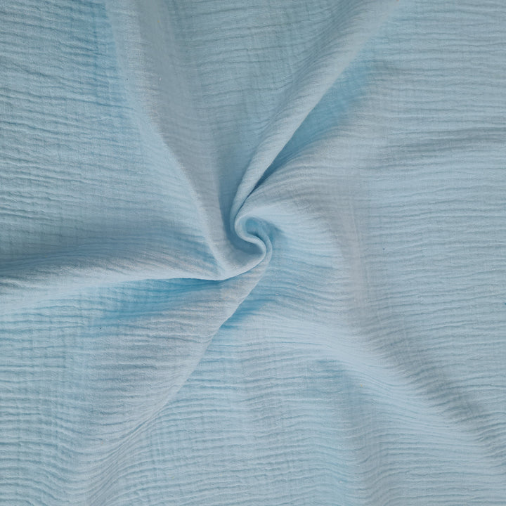 Solid Plain double gauze muslin 100% cotton fabric. Various colours.