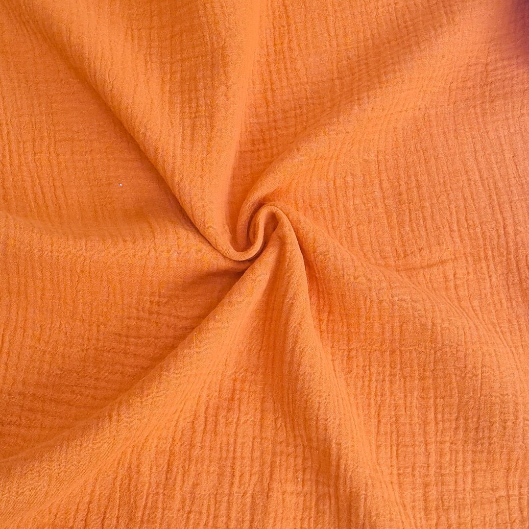 Solid Plain double gauze muslin 100% cotton fabric. Various colours.