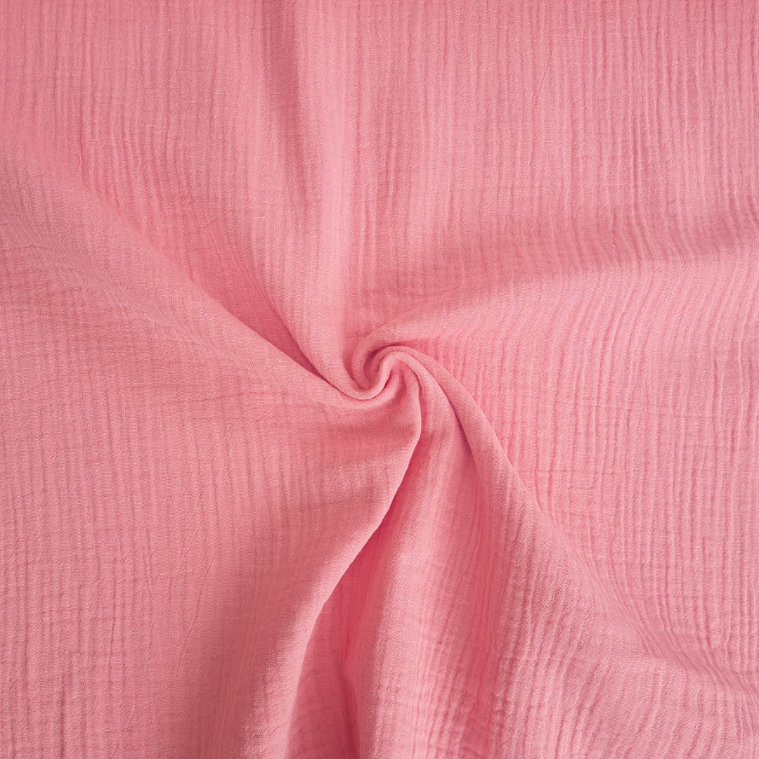 Solid Plain double gauze muslin 100% cotton fabric. Various colours.