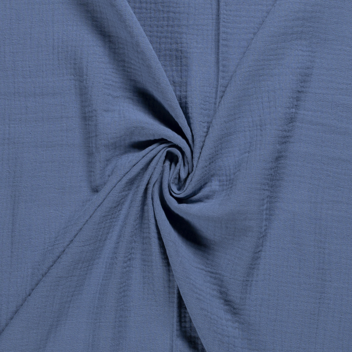 Solid Plain double gauze muslin 100% cotton fabric. Various colours.