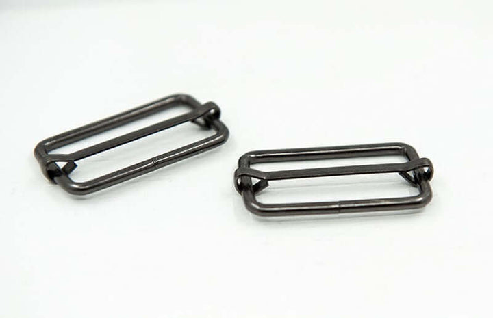 2 x  metal strap slider buckle for bag making and belts. 25/32/38 mm.