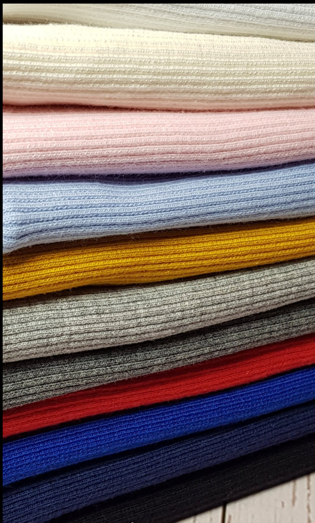 Tubular jersey ribbing knit cotton fabric x half metre. Oeko-Tex. Ribbed cuffing, waistbands.
