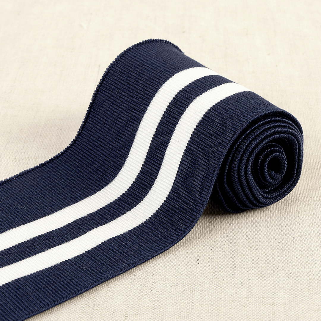 Double Stripe Cuffing By Stephanoise. Cotton Knit Fabric: cuffs and waistbands.