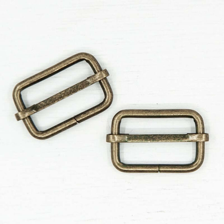 2 x  metal strap slider buckle for bag making and belts. 25/32/38 mm.