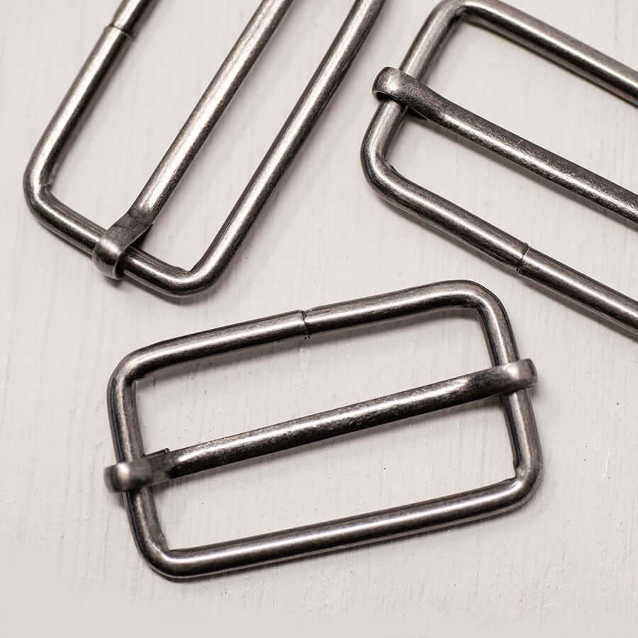 2 x  metal strap slider buckle for bag making and belts. 25/32/38 mm.