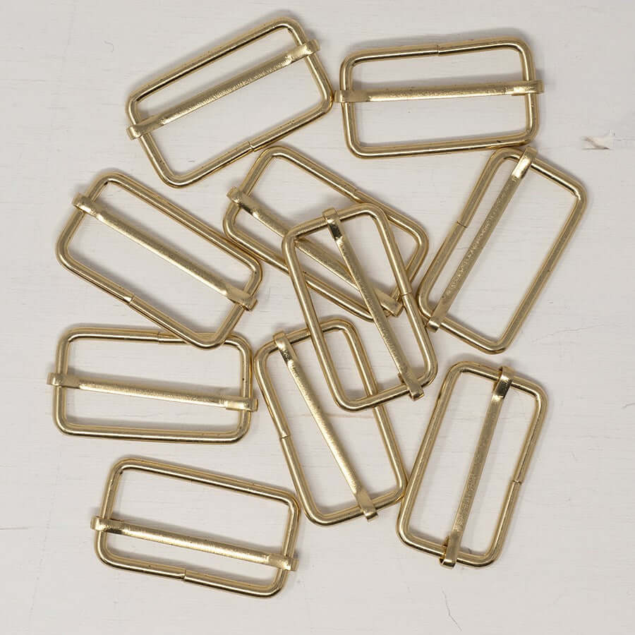 2 x  metal strap slider buckle for bag making and belts. 25/32/38 mm.