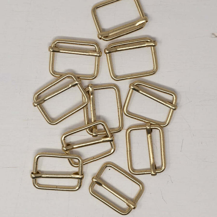 2 x  metal strap slider buckle for bag making and belts. 25/32/38 mm.