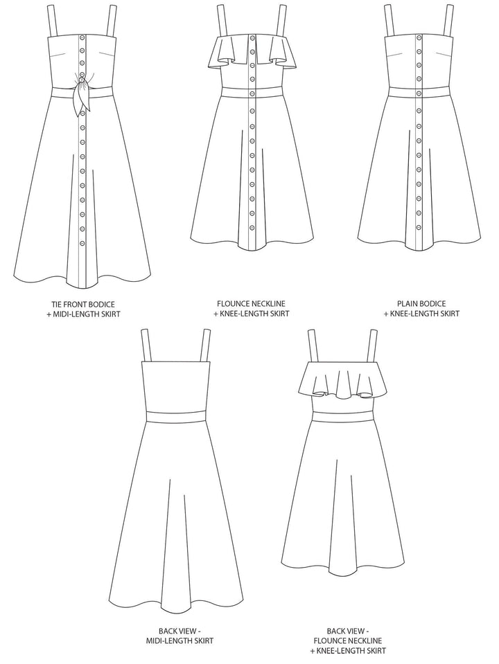 Tilly and the Buttons Seren summer sun dress sewing pattern. Easy casual dress pattern.