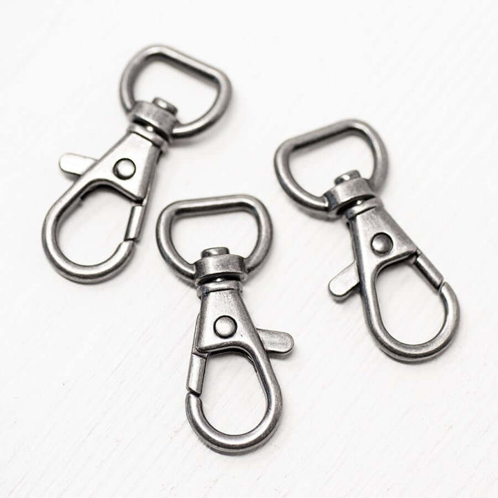 2 x metal snap hooks fastener swivel clips for bag making. 13/25/32/38 mm.