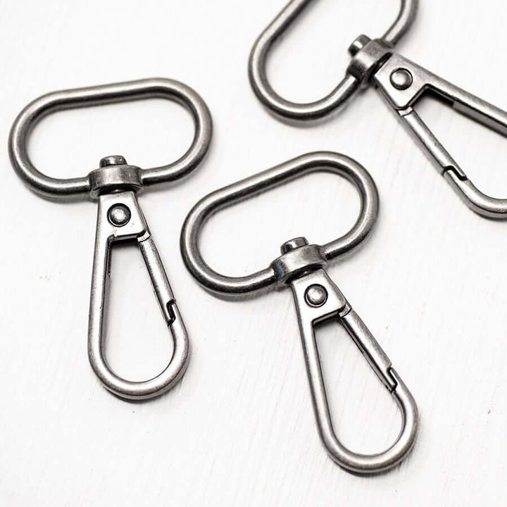 2 x metal snap hooks fastener swivel clips for bag making. 13/25/32/38 mm.