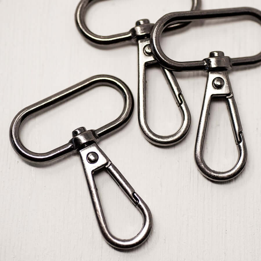 2 x metal snap hooks fastener swivel clips for bag making. 13/25/32/38 mm.