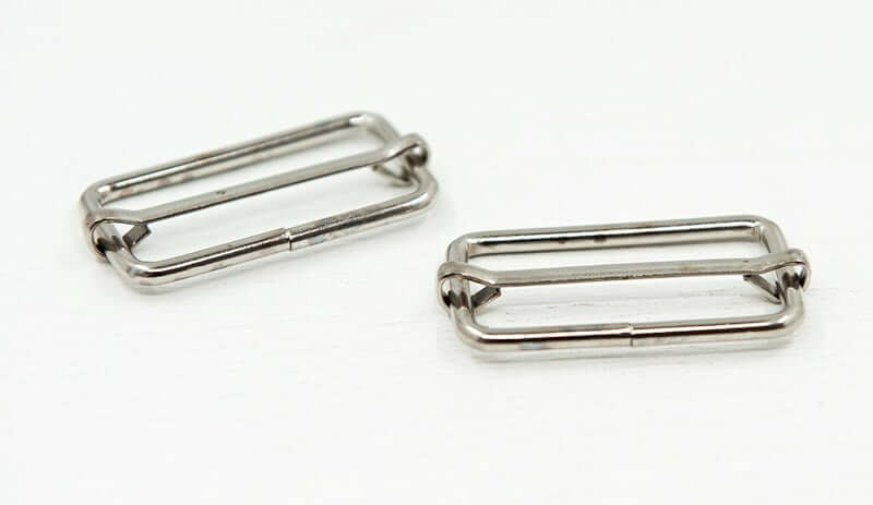 2 x  metal strap slider buckle for bag making and belts. 25/32/38 mm.